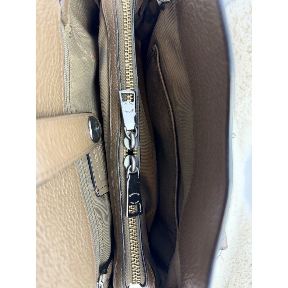 Coach Mercer Satchel Tote Bag Pebbled Leather Brown Shoulder Crossbody Purse - Picture 14 of 16